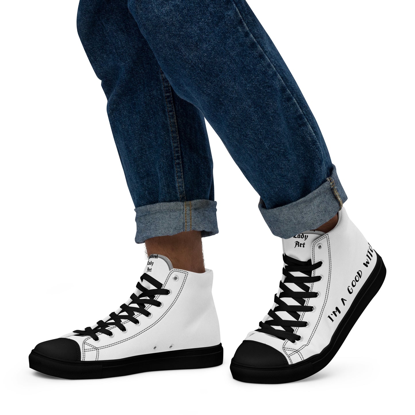 Men's high top canvas shoes