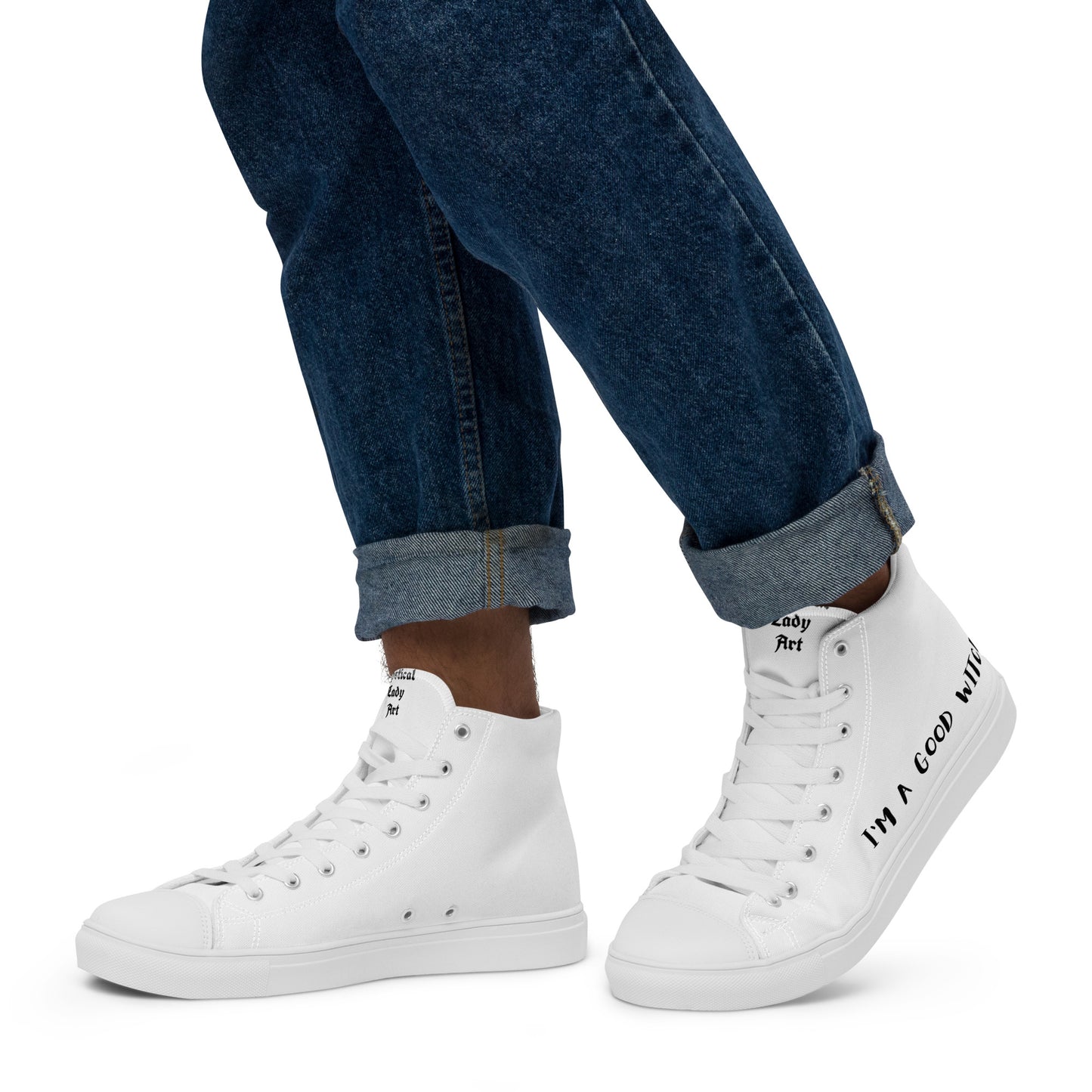 Men's high top canvas shoes