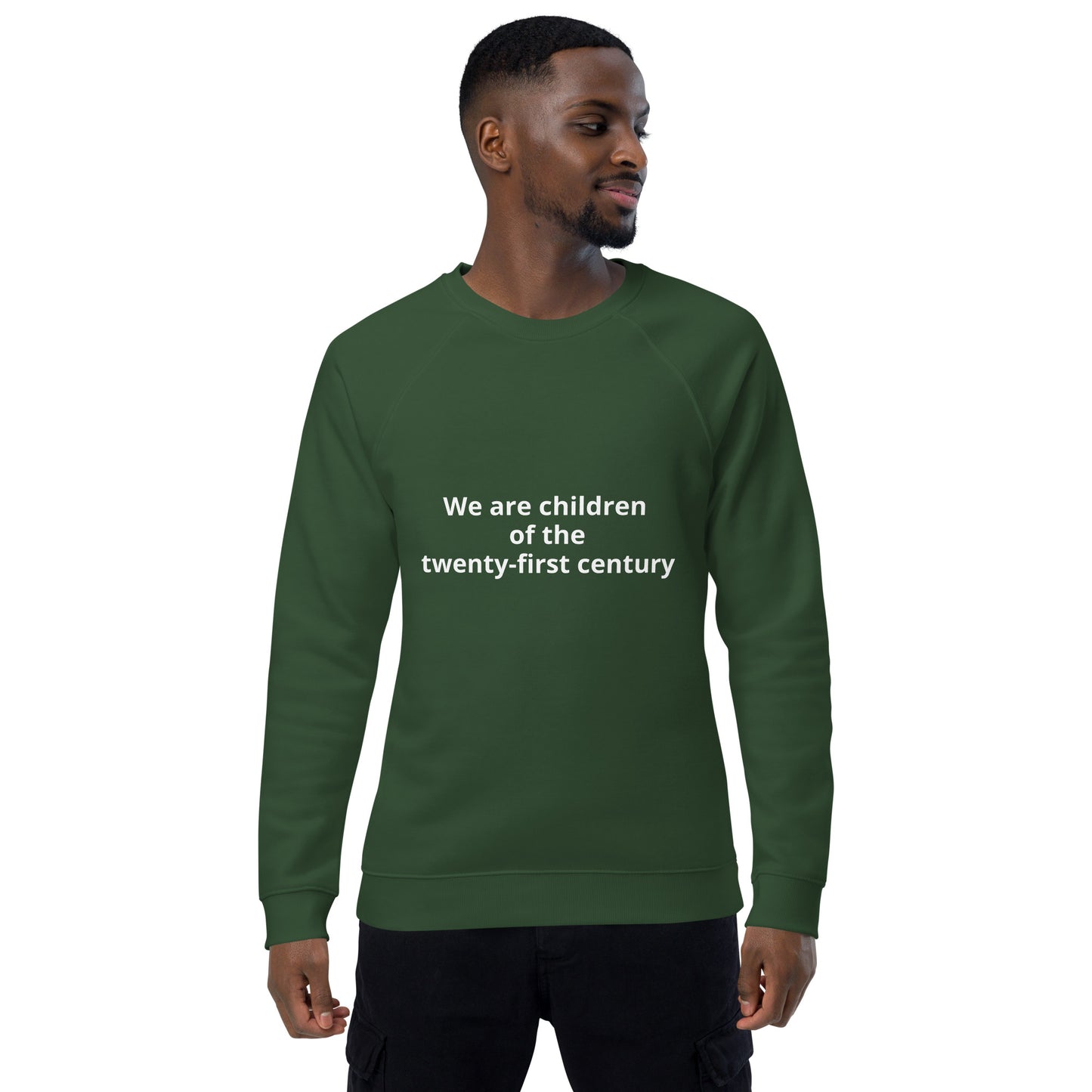 Unisex organic raglan sweatshirt